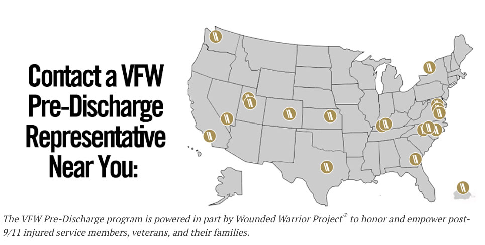 Contact a VFW Pre-Discharge Representative Near You